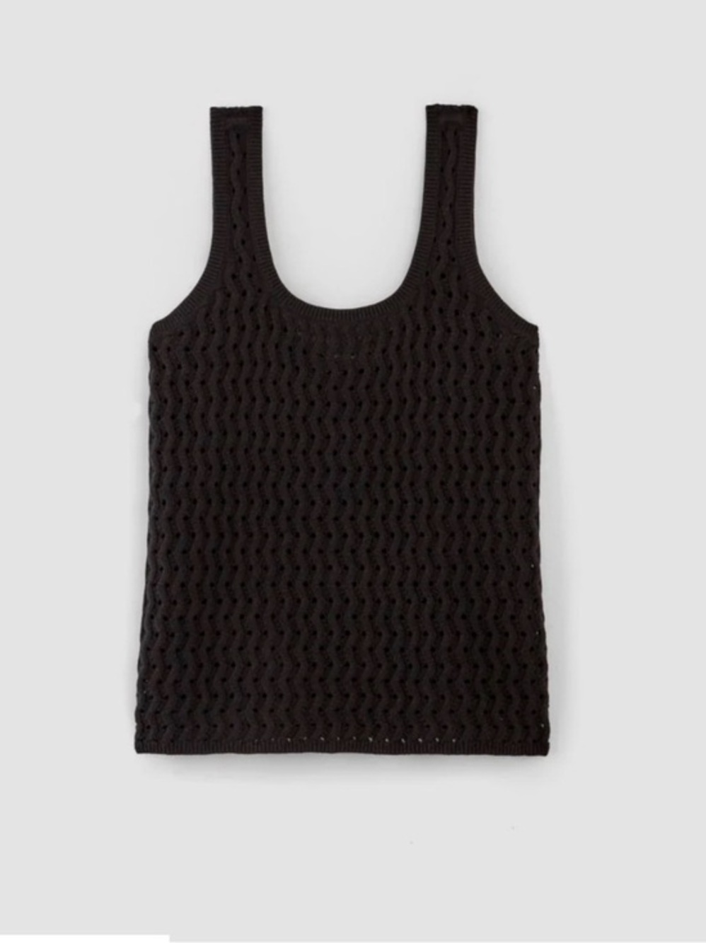 Like new! EVERLANE Black Knit Crochet Tank Top 100% Organic Cotton